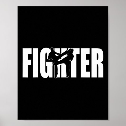 Fighter Mma Kickboxing Muay Thai Mixed Martial Art ポスター (正面)