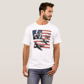 Fighter Plane American Flag Tシャツ (正面フル)