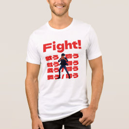 Fighter with 90s Retro Anime Style トライブレンドＴシャツ