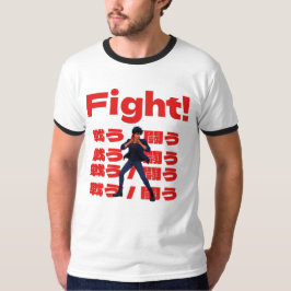 Fighter with 90s Retro Anime Style Tシャツ
