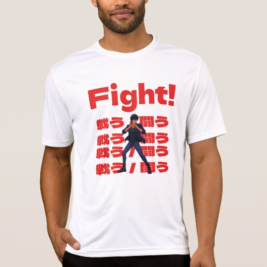 Fighter with 90s Retro Anime Style Tシャツ (正面)