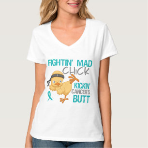 Fightinのひよこの卵巣癌 Tシャツ