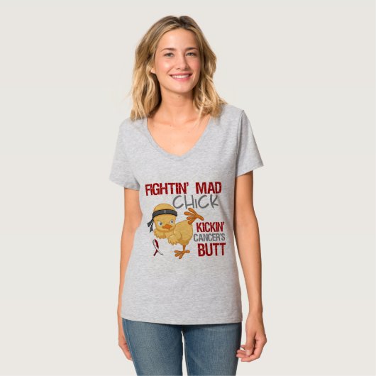 Fightinのひよこの咽喉癌 Tシャツ (正面フル)