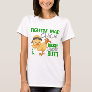 Fightinのひよこの腎臓の蟹座の緑のリボン Tシャツ