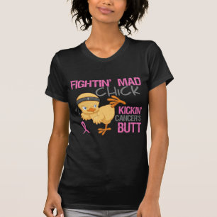 Fightinの気違いのひよこの乳癌 Tシャツ