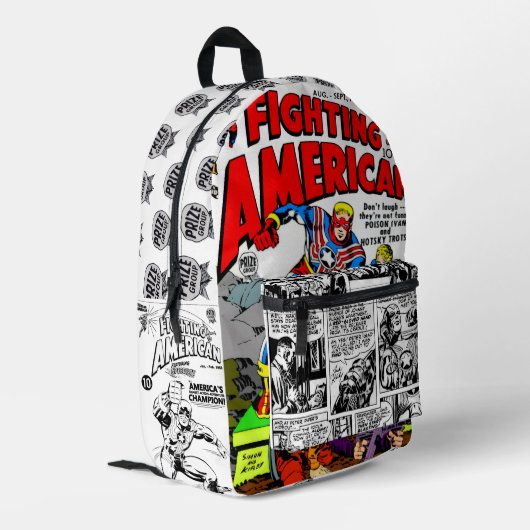 'Fighting American' Retro Comics Backpack プリントバックパック (裏面左端)