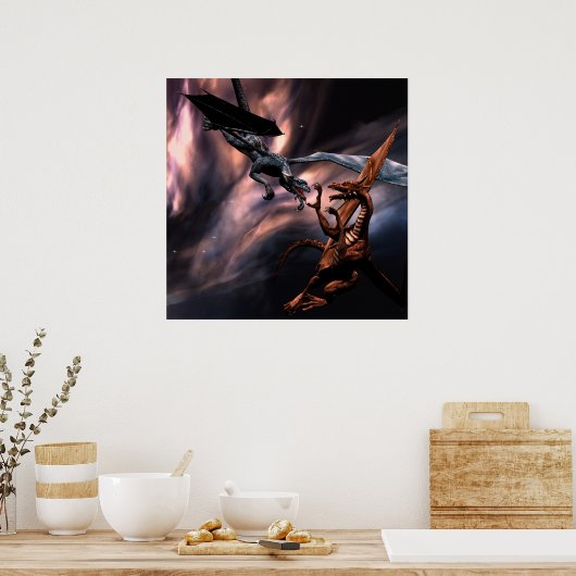 Fighting dragons poster ポスター (キッチン)