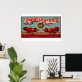 Fighting Roosters - Matchbox Print - Sweden Wall ポスター (ホームオフィス)