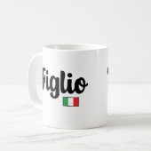 Figlio Italian Flag Mug - Italian Son Gift コーヒーマグカップ (正面左)