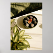 figs in fruit bowl - minimalist wall art ポスター (正面)