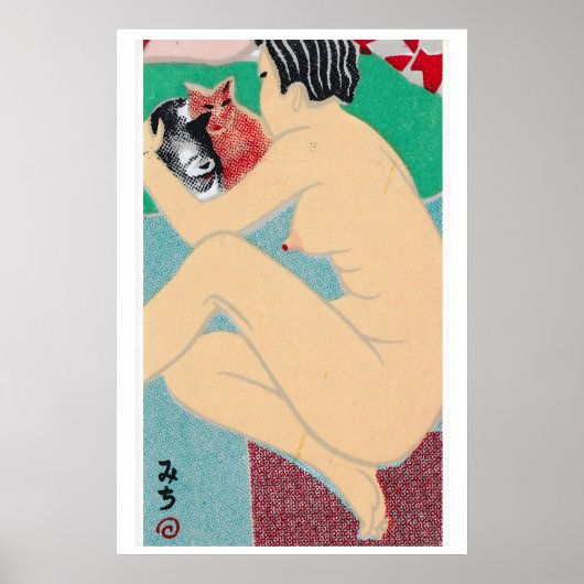 Figure Holding Two Cats 1920s-30s Matchbox ポスター (正面)