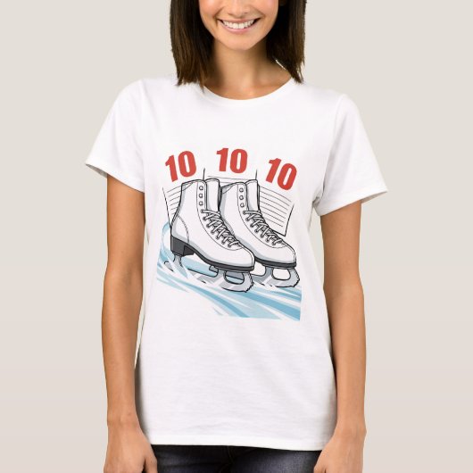 Figure Skater w/ score cards - T-shirts & Sweaters Tシャツ (正面)