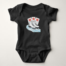 Figure Skater with score cards - Baby T-shirts ベビーボディスーツ