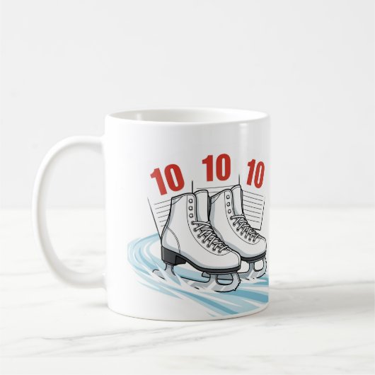 Figure Skater with score cards - Mugs コーヒーマグカップ (左)