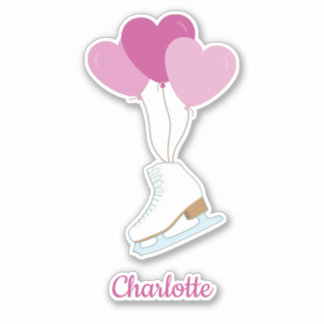 Figure Skating Happy Birthday Balloons Sticker シール