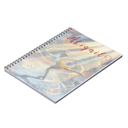 Figure Skating Ice Skating skates custom name ノートブック (左側)