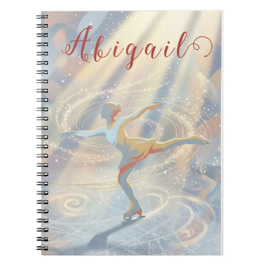 Figure Skating Ice Skating skates custom name ノートブック (正面)