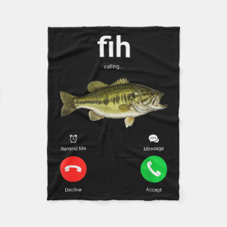 Fih Calling 謎の電話を切る面白いTシャツ フリースブランケット