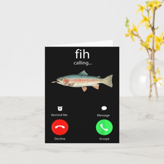 Fih Calling Remind Me Message Decline Accept Phone カード (黄色い花)