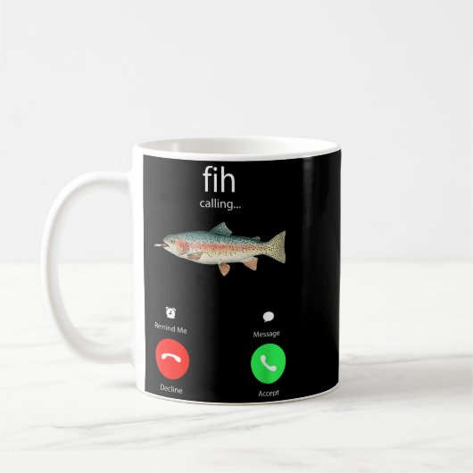 Fih Calling Remind Me Message Decline Accept Phone コーヒーマグカップ (左)