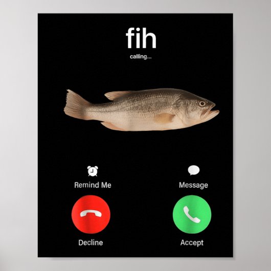 Fih Calling Remind Me Message Decline Accept Phone ポスター (正面)
