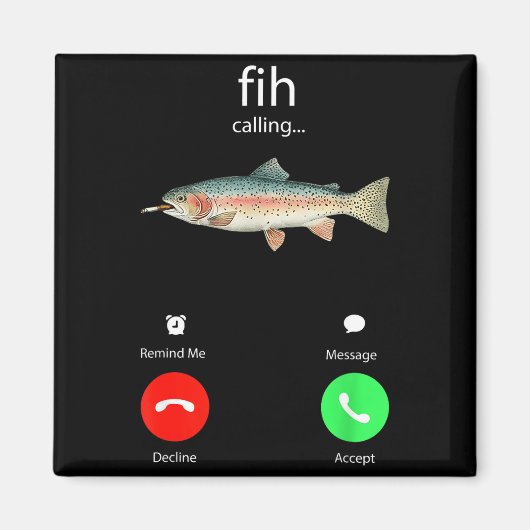Fih Calling Remind Me Message Decline Accept Phone マグネット (正面)