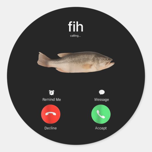 Fih Calling Remind Me Message Decline Accept Phone ラウンドシール (正面)