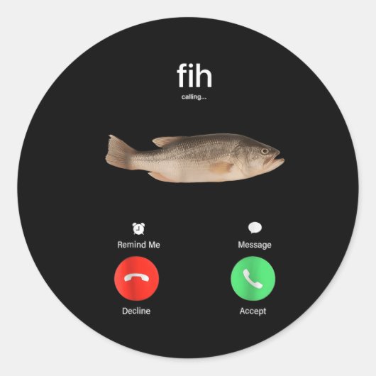 Fih Calling Remind Me Message Decline Accept Phone ラウンドシール (正面)