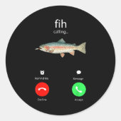 Fih Calling Remind Me Message Decline Accept Phone ラウンドシール (正面)
