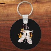 Fih Scute Ss Cute Sss Fish Funny Misspelled Fish M キーホルダー (正面)