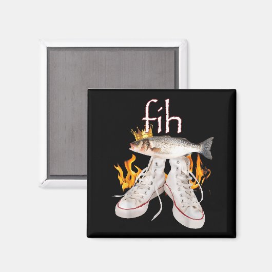 Fih Scute Ss Cute Sss Fish Funny Misspelled Fish M マグネット (正面/裏面)