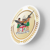 Fiji Coat of Arms ラウンド壁時計 (傾斜)