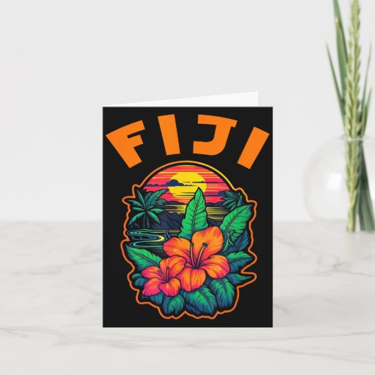 Fiji Islands Pacific Ocean Trocal Flowers Beach Va カード (正面)