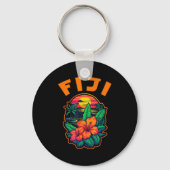 Fiji Islands Pacific Ocean Trocal Flowers Beach Va キーホルダー (正面)
