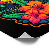 Fiji Islands Pacific Ocean Trocal Flowers Beach Va ポスター (角)