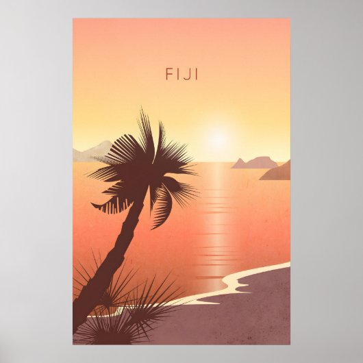 Fiji Minimal Travel Poster ポスター (正面)
