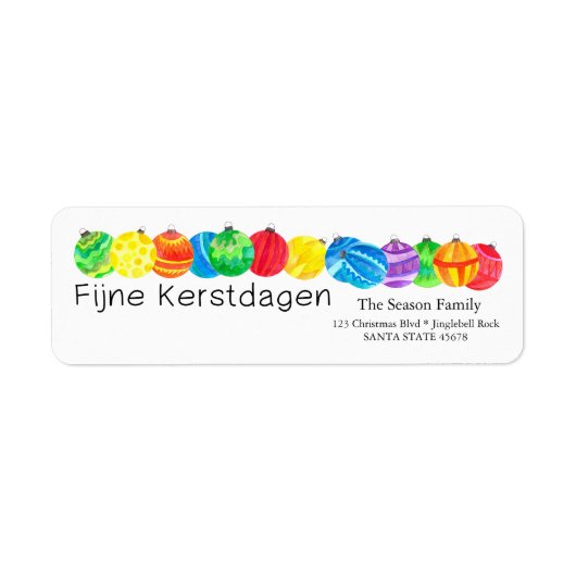 Fijne Kerstdagen手絵を描水色ラベル ラベル (正面)