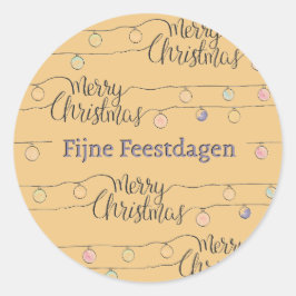 Fijne Kerstdagen kerst sticker ラウンドシール