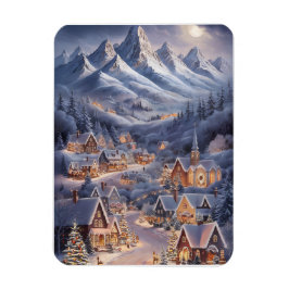 Fijne Kerstfeest 冬の不思議な世界 グリーティングカード マグネット