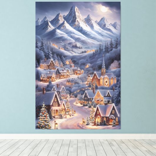 Fijne Kerstfeest Winter Wonderland Greeting Card  キャンバスプリント (インサイチュ (ウッドフロア))