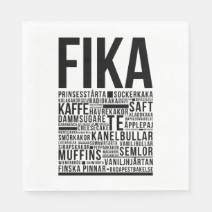 Fikaスウェーデンのコーヒースイーツタイポグラフィポスター スタンダードランチョンナプキン