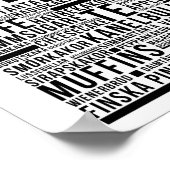 Fikaスウェーデンのコーヒースイーツタイポグラフィポスター ポスター (角)