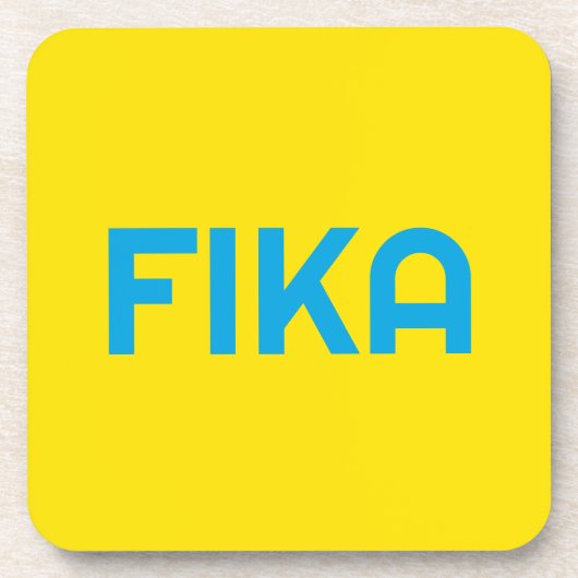 FIKA黄はっきりした色と青 コースター (正面)
