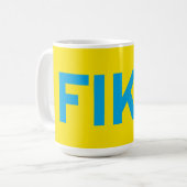 FIKA黄はっきりした色と青 コーヒーマグカップ (正面左)