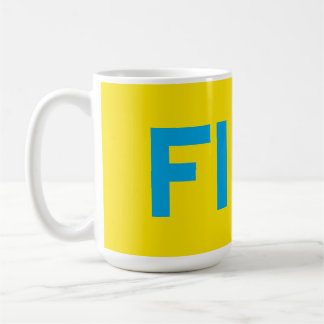 FIKA黄はっきりした色と青 コーヒーマグカップ