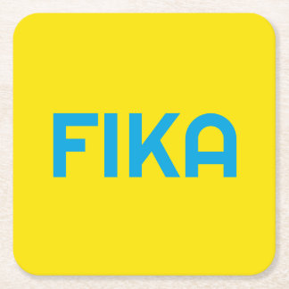 FIKA黄はっきりした色と青 スクエアペーパーコースター