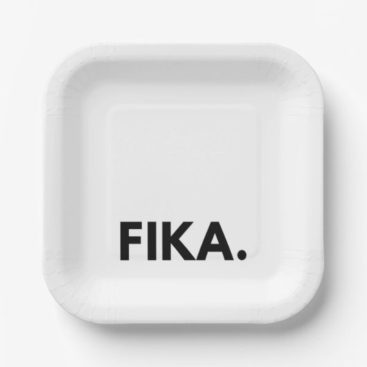 Fika はっきりした Black and White Sans Serif ペーパープレート (正面)