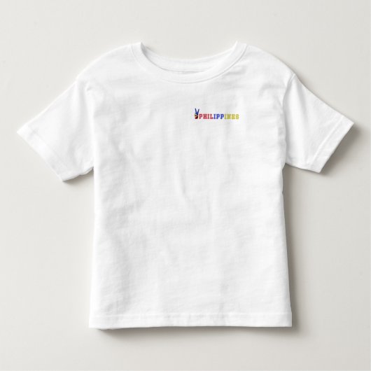 FilAm、混合されたフィリピンおよび米国の旗、かわいい子供 トドラーTシャツ (正面)