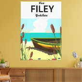Filey, Yorkshire Seaide旅行ポスター キャンバスプリント (インサイチュ (リビング))