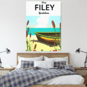 Filey, Yorkshire Seaide旅行ポスター キャンバスプリント (インサイチュ (寝室))